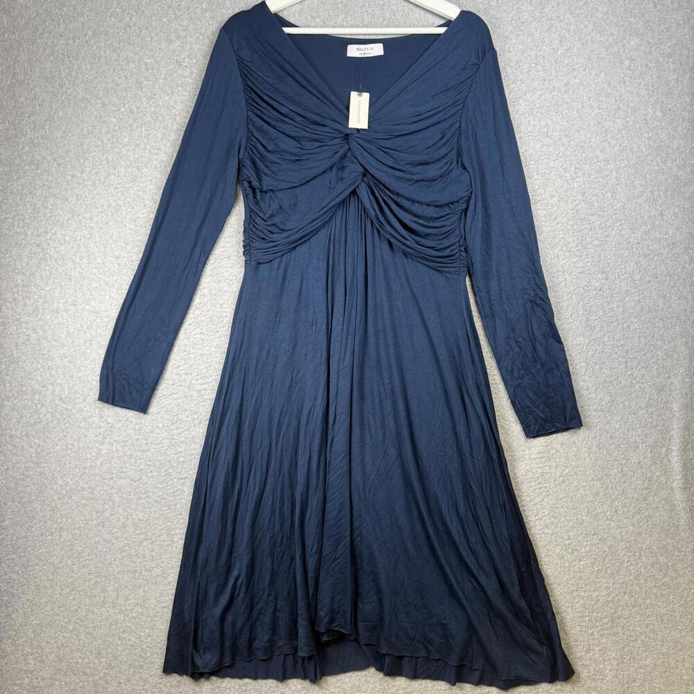 Brand New Bailey/44 Anthro Womens Size Large Blue Sapphire Long Sleeve Dress